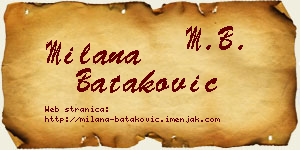 Milana Bataković vizit kartica